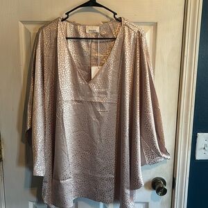 Leopard pink flowy top